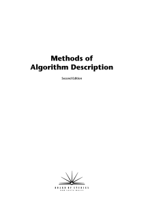METHODS OF ALGORITHM DESCRIPTION, 2ND EDITION