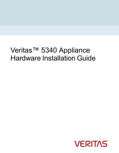 Veritas 5340 Appliance Hardware Installation Guide