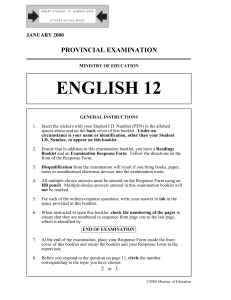 2001 English Provincial Exam