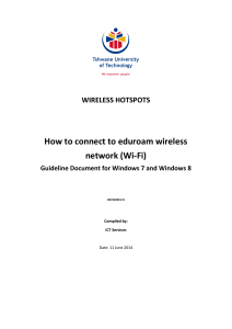 TUT Wireless Access - User Guide - Windows 7 and 8