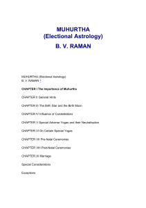 Muhurtha: Electional Astrology by B. V. Raman