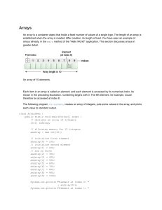 Arrays in Java