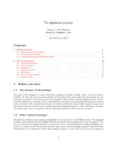 LaTeX physics package