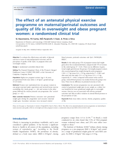 The effect of physica exercise programem on matern/pergunta outcomes and uality of life in obese pregnantwomen a RCT