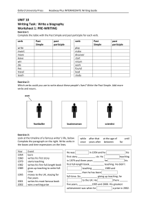 Biography Writing Worksheet: Past Simple, Time Expressions