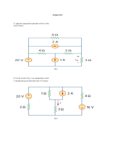 Circuit Analysis Assignment: Superposition, Thevenin, Norton