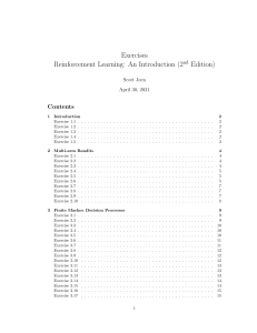 Reinforcement Learning Exercises (2nd Edition)