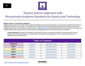 Pennsylvania Science Standards Alignment - with NGSS grades