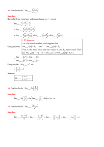 Calculus Limits Exercises with Solutions