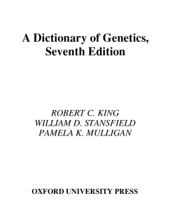 Dictionary of Genetics 7th Edition