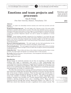 Emotions and team projects and process 2005