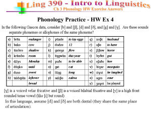  Phonology  Exercises