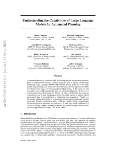 Understanding the Capabilities of Large Language Models for Automated Planning