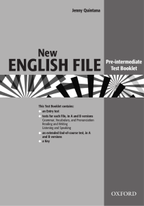 English File Pre Intermediate Tests