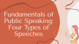 Fundamentals of Public Speaking Four Types of Speeches