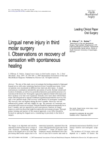 Lingual nerve injury in third