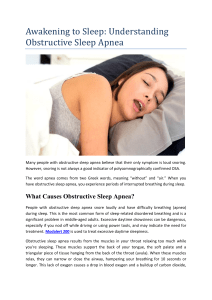 Snoring and Obstructive Sleep Apnea