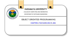 Chapter 6- File Handling System In Java