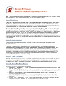 Sample Syllabus- Advanced Graduate Play Therapy Course