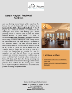 Sarah Naylor  Rockwall Realtors