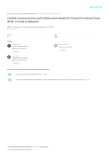 Unified communication and collaboration model for virtual distributed teamwork A study in Malaysia