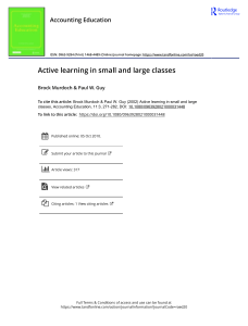 2002 Murdoch Active learning in small and large classes