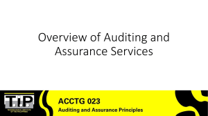 1. Overview of Auditing and Assurance Services