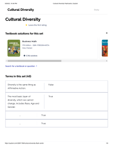 Cultural Diversity Flashcards   Quizlet