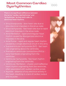 Cardiac Dysrhythmias Summary 