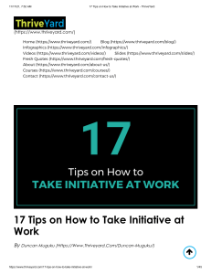 17 Tips on How to Take Initiative at Work - ThriveYard
