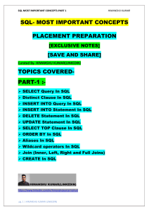 SQL- MOST IMPORTANT CONCEPTS