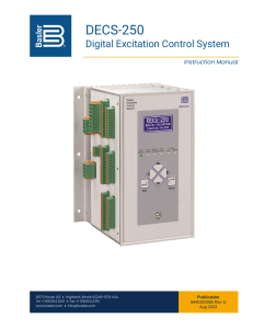 DECS-250 Digital Excitation Control System Instruction Manual