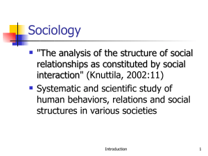 Introduction to Sociology  SOCI 1125 Summer 2023