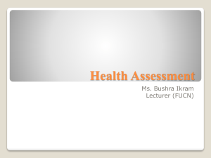 Health assessment Unit 1