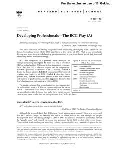 Developing Professionals - The BCG Way