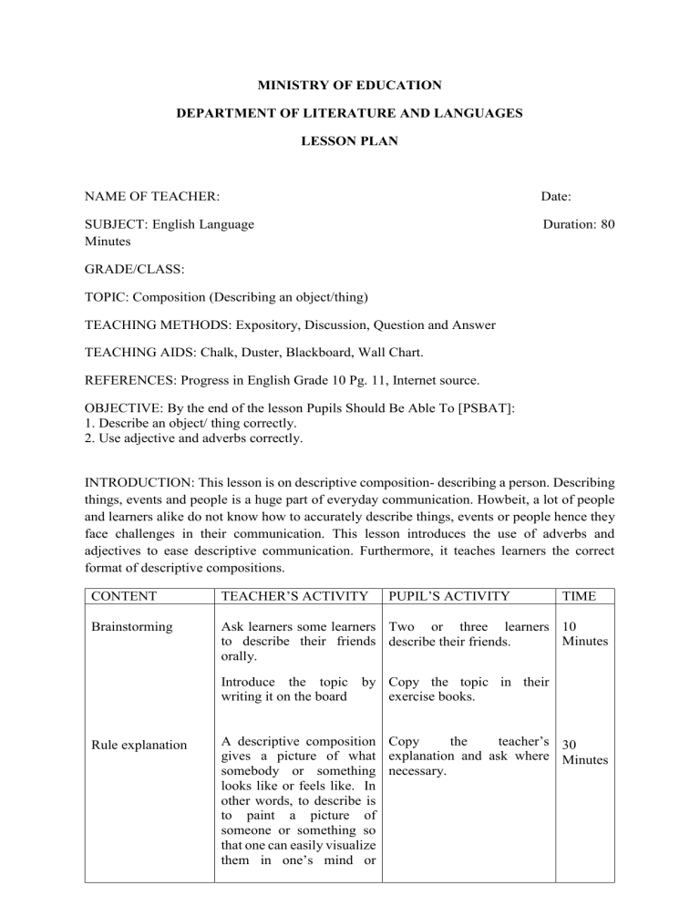 english-language-descriptive-composition-lesson-plan