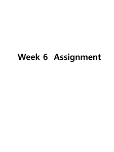 Week 6. Assignment
