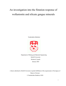 An investigation into the flotation response of wollastonite and silicate gangue minerals