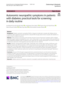 Autonomic neuropathic symptoms in patients - tools for screening