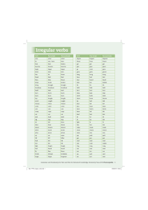 Cambridge irregular verbs