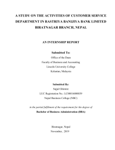 Rastriya Banijya Bank Internship Report