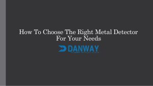 How To Choose The Right Metal Detector