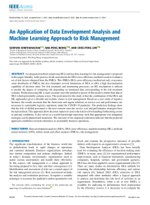 An Application of Data Envelopment Analysis and Machine Learning Approach to Risk Management