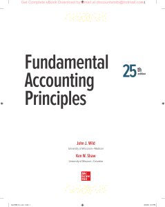 Fundamental Accounting Principles, 25e John Wild, Ken Shaw
