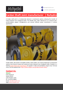 Cardan Shaft Joint manufacturer