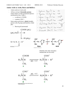 Amino Acids as Acids, Bases and Buffers (1)