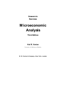 Answers to Exercises Microeconomic Analy