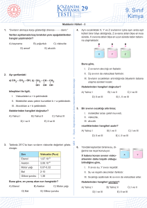 9. Sınıf Kimya Maddenin Halleri Testi