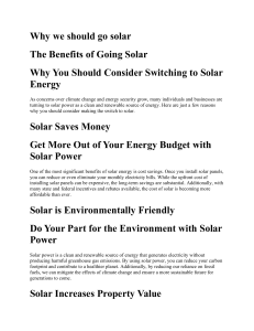 why we should go solar