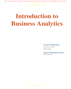 Introduction to Business Analytics 1e Vernon Richardson, Marcia Watson